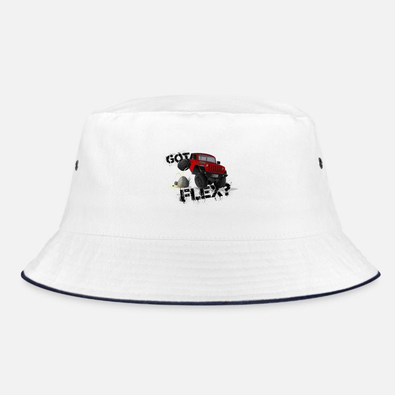 GOT FLEX? - OFFROADER Crawler - Rot - Bucket Hat - Weiß/Navy