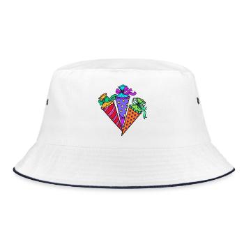 School bag School start school start preschool - Bucket Hat - white/navy - Front