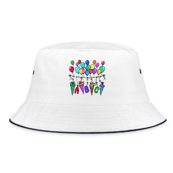 School School Day School Start School Start Learning - Bucket Hat - white/navy - Front
