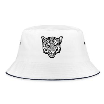 Tiger - Bucket Hat - white/navy - Front