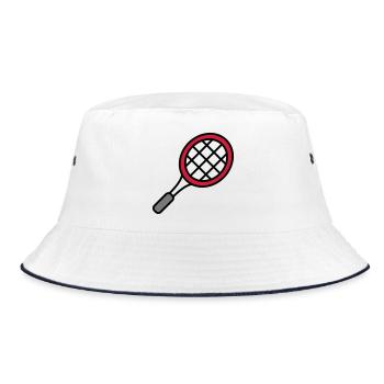 Tennis racket - Bucket Hat - white/navy - Front