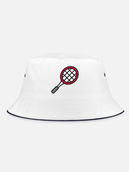Tennis racket - Bucket Hat - white/navy - Front