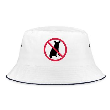 Dogs Forbidden Shield - Bucket Hat - white/navy - Front