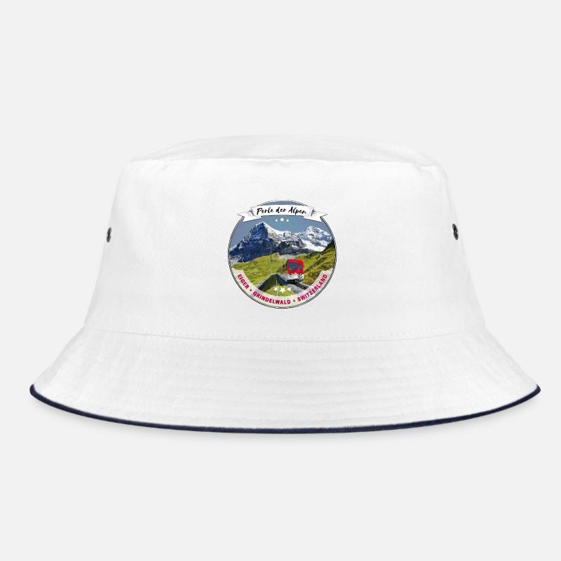 Eiger, Perle der Alpen - Bucket Hat - Weiß/Navy