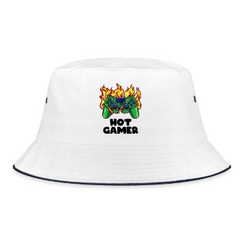 Gamer Gambler Video Player Games Controller - Bucket Hat - white/navy - Front
