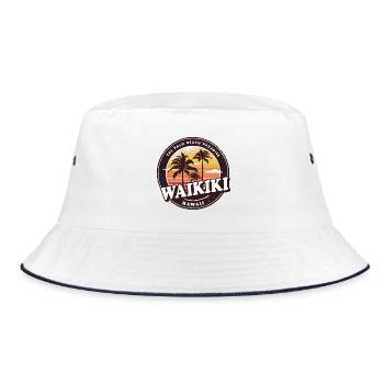 Waikiki Hawaii Vintage Beach Design - Bob - blanc/marine - Devant