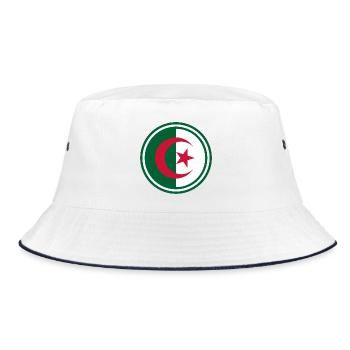 Algeria flag round - Bucket Hat - white/navy - Front