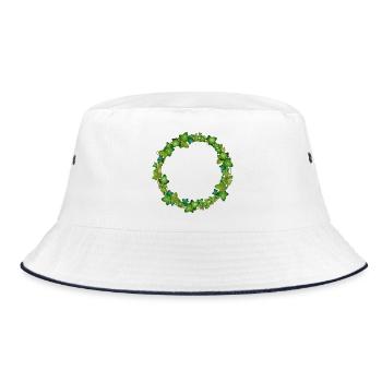 decorative ivy wreath or ivy frame - Bucket Hat - white/navy - Front