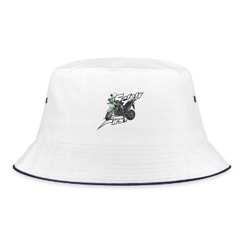 Africa Twin Enduro - safety first silber - Bucket Hat - Weiß/Navy - Vorne