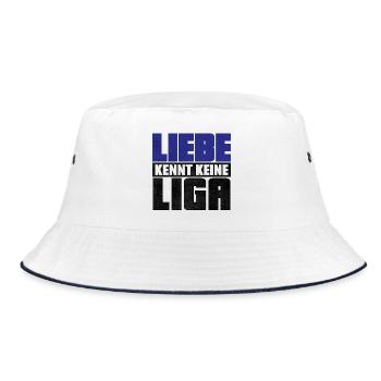 LIEBE KENNT KEINE LIGA | 2.Liga Absteiger Shirt - Bucket Hat - Weiß/Navy - Vorne