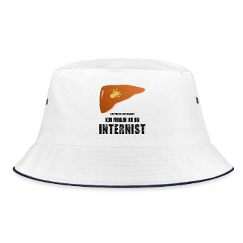 Arzt Innere Internist Laus Leber Geschenk lustig - Bucket Hat - Weiß/Navy - Vorne