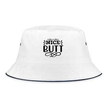 Nice Butt Naughty Saying Design - Bucket Hat - white/navy - Front