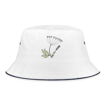 kräuter - Bucket Hat - Weiß/Navy - Vorne