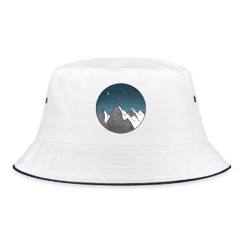 Mountain starry sky - Bucket Hat - white/navy - Front