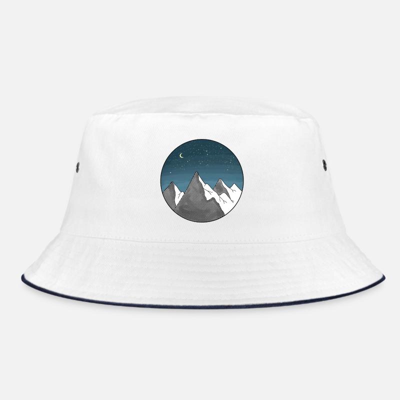 Berg Sternenhimmel - Bucket Hat - Weiß/Navy