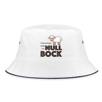 Null Bock auf Dienstag - Schaf - Bucket Hat - Weiß/Navy - Vorne