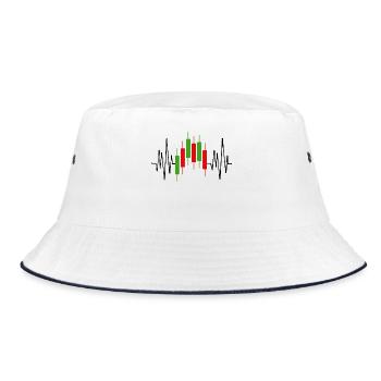 Diagramm Finanzen - Bucket Hat - Weiß/Navy - Vorne