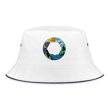 Mutter Natur Baum Umwelt - Bucket Hat - Weiß/Navy - Vorne