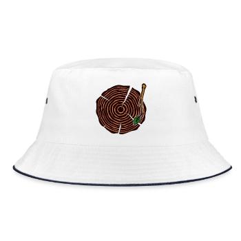 Naturliebhaber Natur Baum - Bucket Hat - Weiß/Navy - Vorne