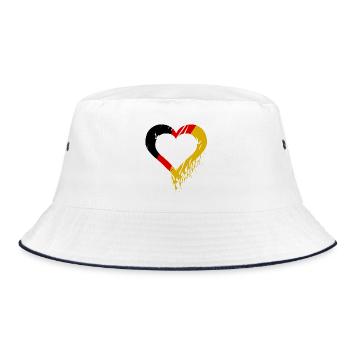 A heart for Germany - Bucket Hat - white/navy - Front
