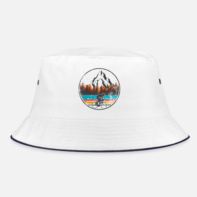 Mountain Trail Cyclist Retro Bucket Hat