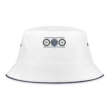 Räder Kurbel Fahrrad - Bucket Hat - Weiß/Navy - Vorne