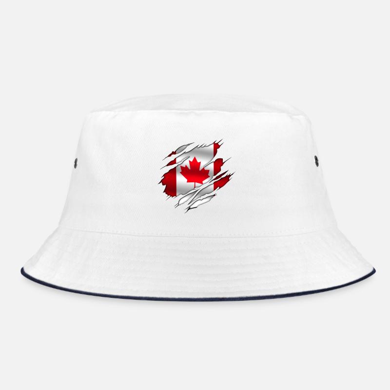Kanada (Kanada) - Bucket Hat - Weiß/Navy