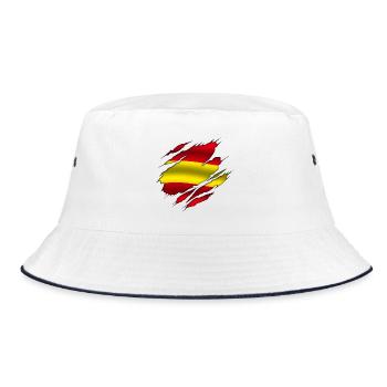 Spain - Spain - Spain - Torn design - Bucket Hat - white/navy - Front
