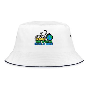 Umwelt Mutter Erde Statement Umweltschutz - Bucket Hat - Weiß/Navy - Vorne