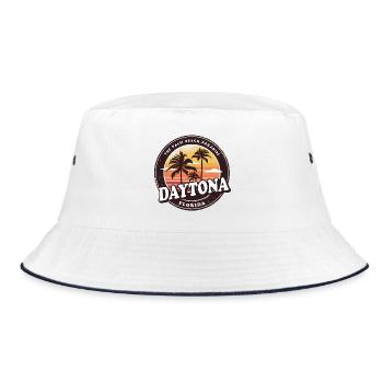 Daytona Florida Vintage Beach Design / Gift - Bucket Hat - white/navy - Front