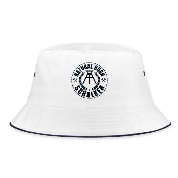 Natural Born Schalker | Schalke Geschenkidee - Bucket Hat - Weiß/Navy - Vorne