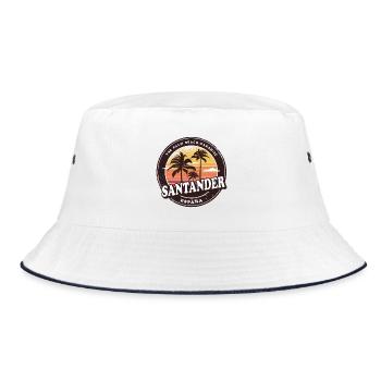 Design vintage de plage de Santander Espagne - Bob - blanc/marine - Devant