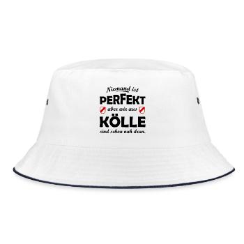 Kölle Perfekt - Bucket Hat - Weiß/Navy - Vorne