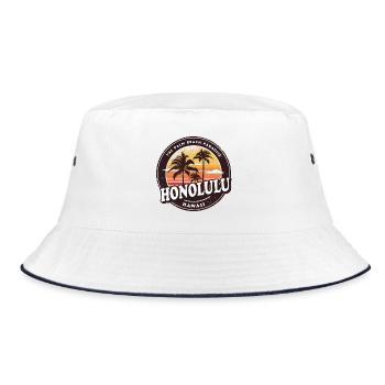 Honolulu Hawaii Vintage Beach Design - Bob - blanc/marine - Devant