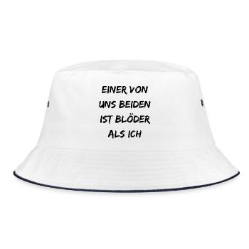 Einer von uns beiden ist blöder als ich - Bucket Hat - Weiß/Navy - Vorne