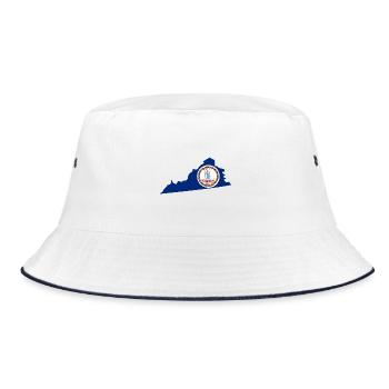 Virginia USA State Virginia Flag Map - Bucket Hat - white/navy - Front