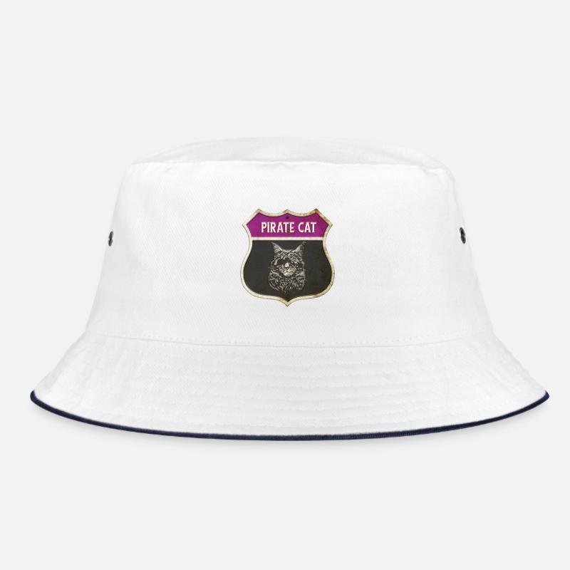 Motif écusson pirate de chat - Bob - blanc/marine