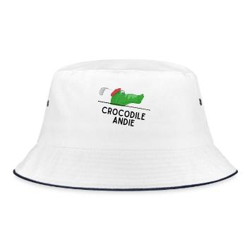 Crocodile Andie - Bucket Hat - Weiß/Navy - Vorne