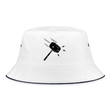 Hammer of thor Thor s hammer Mjolnir lightning stral - Bucket Hat - white/navy - Front