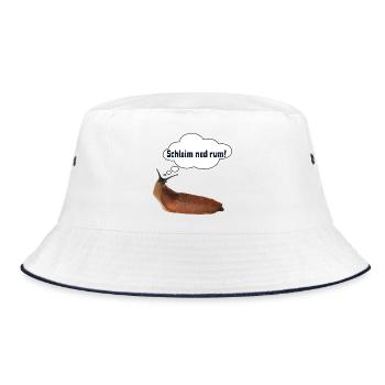 Schleim ned rum ! ART - Bucket Hat - Weiß/Navy - Vorne
