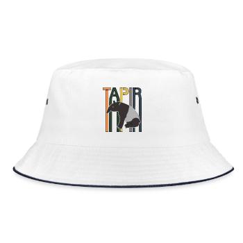 Tapir Retro Font Gift - Bucket Hat - white/navy - Front
