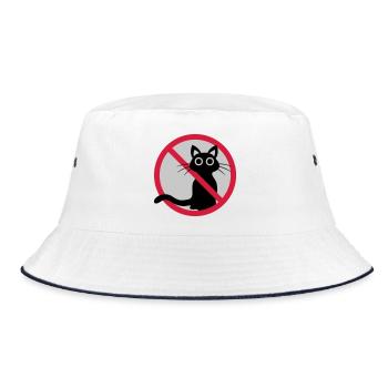 Cat forbidden sign - Bucket Hat - white/navy - Front