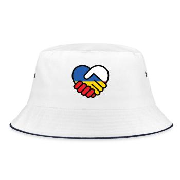 Poland Ukraine Heart pokój pański, pokój Ukrainy - Bucket Hat - white/navy - Front