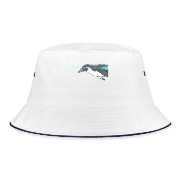 Pinguin - Bucket Hat - Weiß/Navy - Vorne