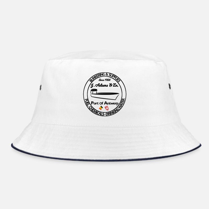 Logo Bunker- und Versorgungsschiff Hafen Antwerpen - Bucket Hat - Weiß/Navy