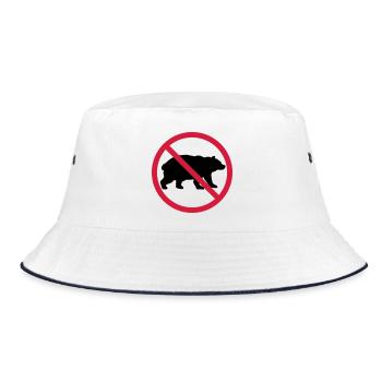Bear Forbidden Shield - Bucket Hat - white/navy - Front