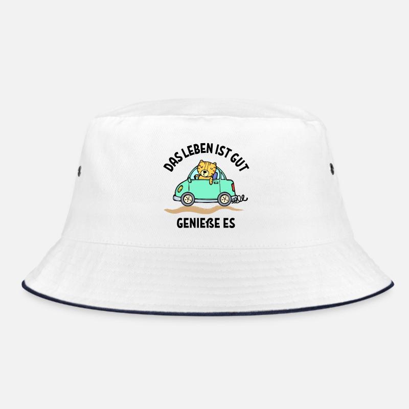 Auto Statement Autofahren Autofahrer Wagen - Bucket Hat - Weiß/Navy