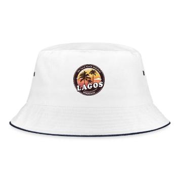 Lagos Portugal beach design - Bucket Hat - white/navy - Front