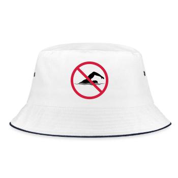 Forbidden Shield Swimming - Bucket Hat - white/navy - Front