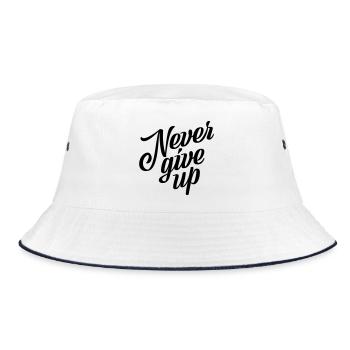 Never give up - Bucket Hat - white/navy - Front